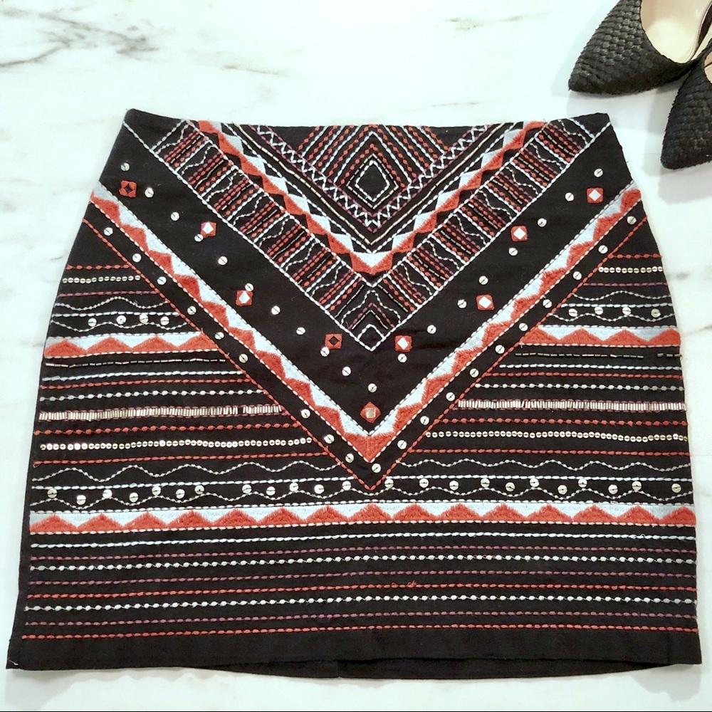 Sequin embroidered skirt